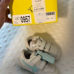 Off White Kids Light Blue and White Sneakers